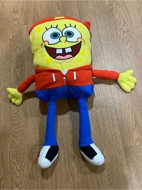 RARE 28" Gangster Spongebob Squarepants Plush Red Hat Official Nickelodeon 2012